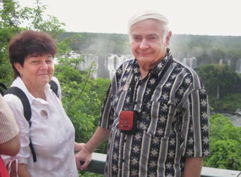 S manželkou u vodopádů Iguazů