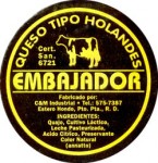 Dominikánská republika - sýrová etiketa - cheese label