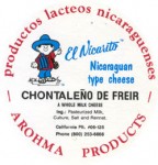 Nikaragua - sýrová etiketa - cheese label