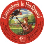 Liška, vrána a sýr  - sýrová etiketa - cheese label