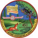 Sýrová etiketa - cheese label - Liška, vrána a sýr 
