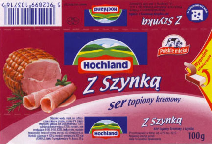 Polské sýrové etikety od tavených sýrů