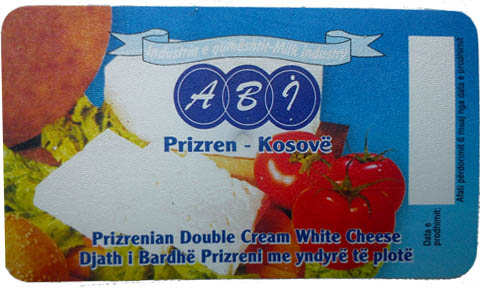 Sýrové etikety Kosovo