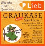 Sýrová etiketa - cheese label - Rakousko