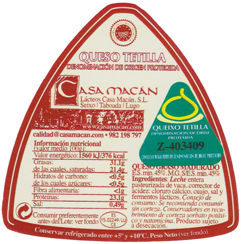 Cheese label Espana