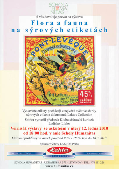 Výstava Flora a Fauna na sýrových etiketách Schola Humanitas v Litvínově