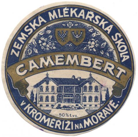 Etiketa Mlékárenské školy v Kroměříži